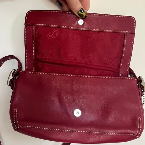 RARE Vintage Coach 2004 Legacy Leather Mini Bag Red Y2K - Picture 4 of 10